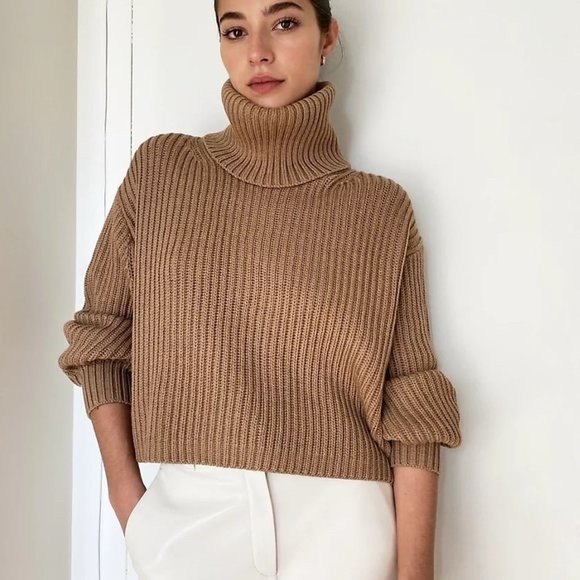 Babaton Guell Sweater | Cropped Ribbed Turtleneck | Wool Blend | Aritzia - Picture 6 of 6